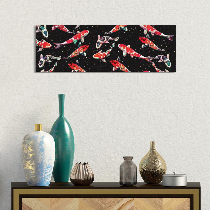Koi by Gab Fernando - Wrapped Canvas Panoramic Print, 30.48 cm H x 91.44 cm W x 1.91 cm D
