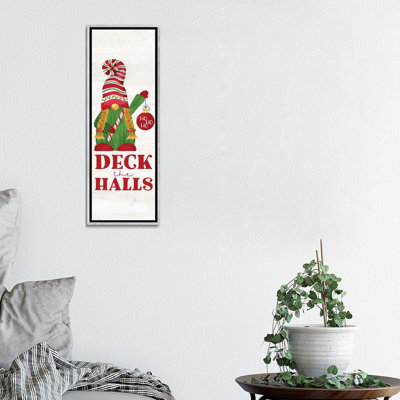 «Gnome for Christmas Sentiment vertical I-Deck the Halls» par Tara Reed - impression