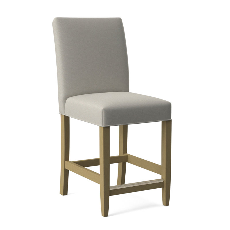 Manhattan Upholstered Stool with Solid Wood Frame, Black Finish, White Performance Fabric; 0851-94