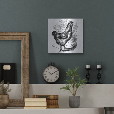 Art mural en métal «Garden Chicken» par Art Licensing Studio