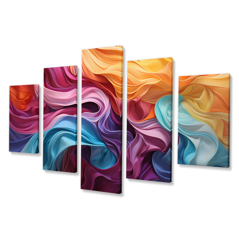 «Opt Art», impression sur toile moderne - 5 panneaux