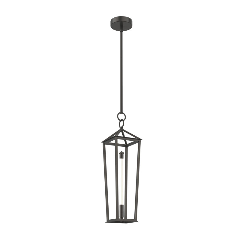 Luminaire suspendu carré / rectangulaire à 1 lumière Delphine, Bronze urbain
