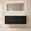 Ensemble meuble-lavabo suspendu noir de 122 cm avec lavabo intégré et miroir de courtoisie à DEL de 122 x 61 cm