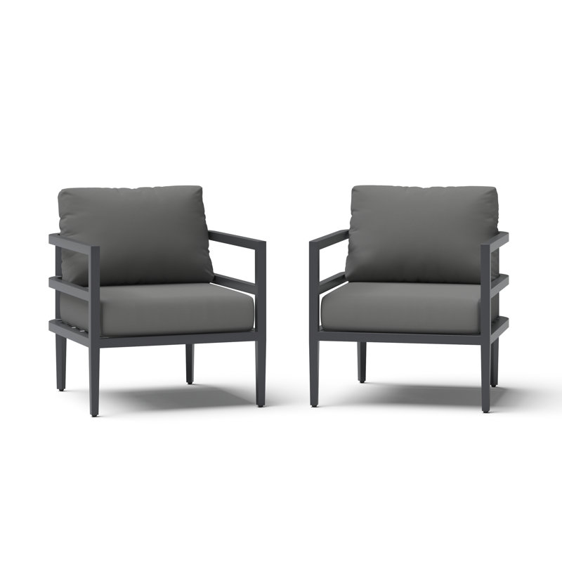 Morelia Club Chairs (Set Of 2) - Canvas Charcoal, Canvas Charcoal