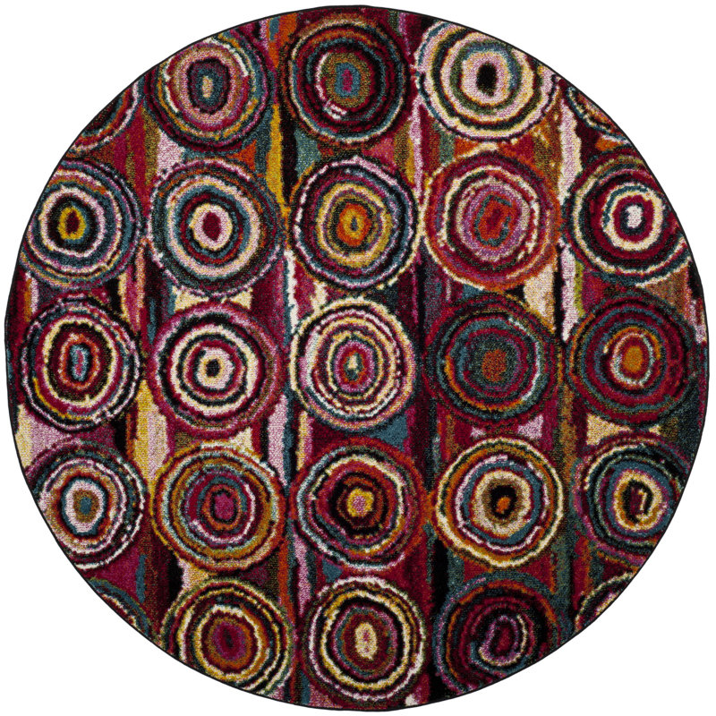 Tapis performance géométrique Miley, Rond 6 pi 7 po