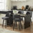 26.4" Swivel Bar Stools Set of 4, Black Solid Wood Legs & Metal Ring Footrest-780815906-780815904