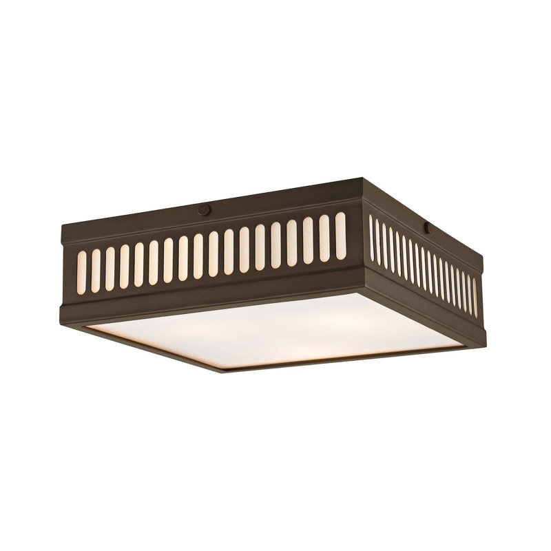 Plafonnier encastré 3 lumières 12,5 po Aliosha, Bronze, H 3,75 po x l 12,5 po x P 12,5 po