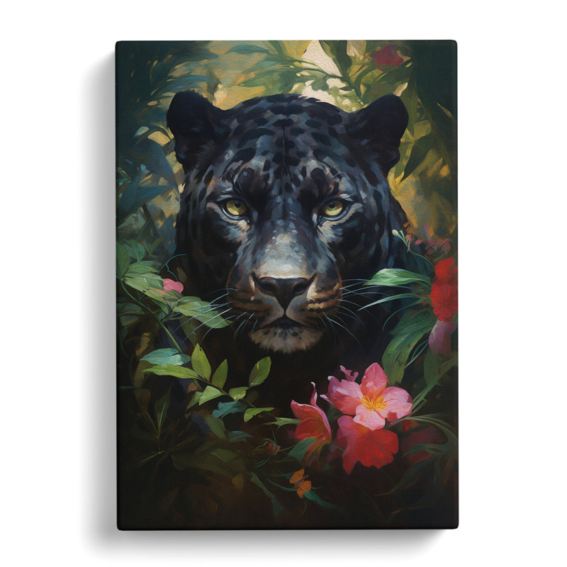 Panther Rococo - Wrapped Canvas, 76cm H x 50cm W x 3cm D