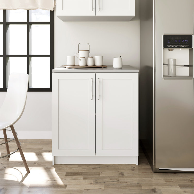 White Freestanding Office Storage Cabinet with Adjustable Shelves