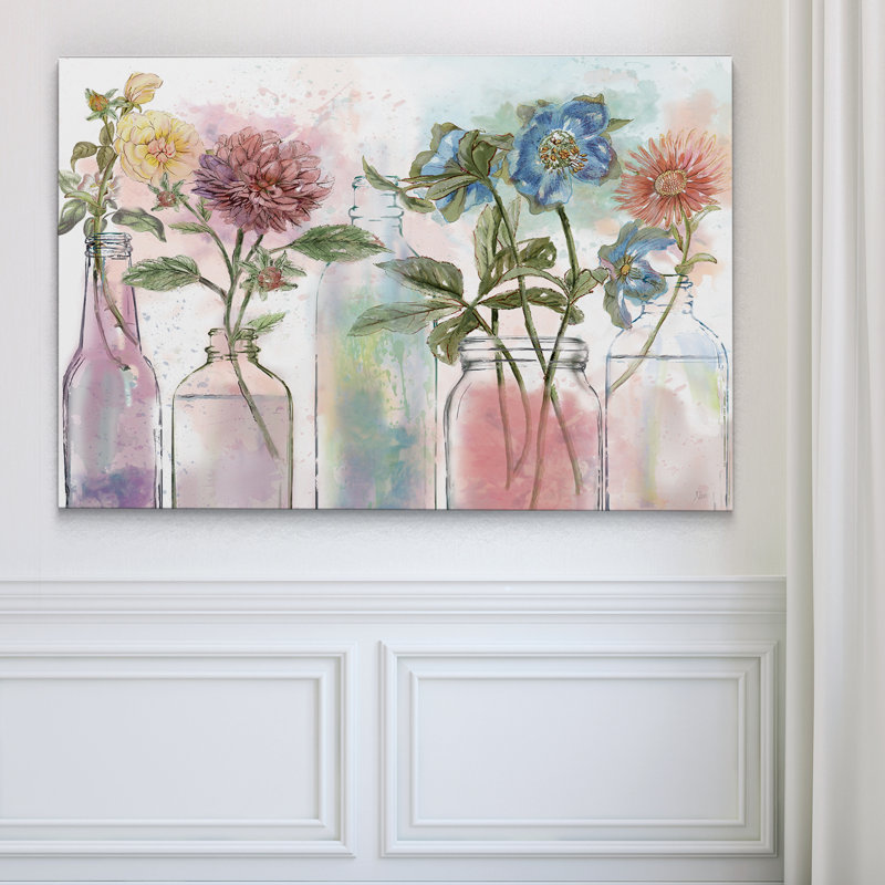 " Vintage Bottle Collection ", 24" H x 36" W x 1.5" D, Wrapped Canvas