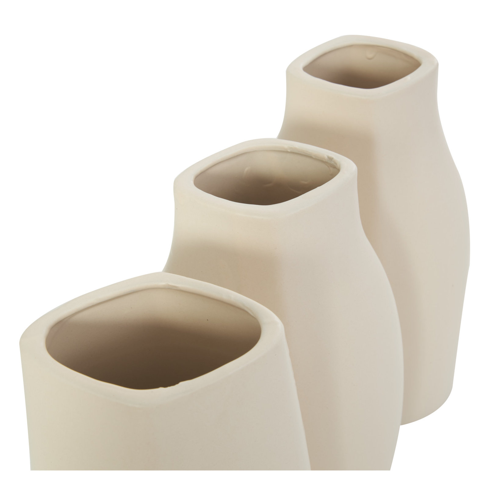 Mable Ceramic Table Vase, Cream