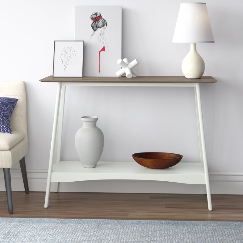 Dannyel 44'' Console Table, Driftwood Top/White Base
