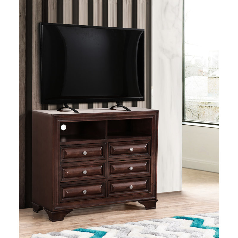 G8875 Cappuccino Armoire pour télé - Placages de bois pour la durabilité P 42 po x l 17 po x H 36 po