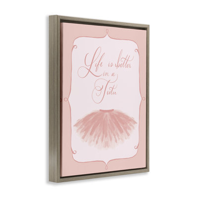 «Life's Better in Tutu», art mural encadré flottant doré par Hey Bre! Creative Studio