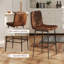 Tabouret de bar et de comptoir rembourré en cuir de polyuréthane à dossier bas de 27,5 po avec structure et repose-pieds en métal, tabourets de bar sans accoudoirs modernes pour îlot de cuisine-1322632720