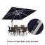 Parasol carré extérieur robuste à double dessus décalé 10 pi, avec lumières, tissu de qualité supérieure, avec base, bleu marine-771917824