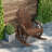 Satomi Patio Wooden Rocking Chair, Wagon Outdoor Rocker Chair, Carbonized