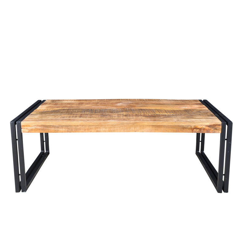 Ian Solid Wood Top Coffee Table, 18" H x 35" W x 35" D