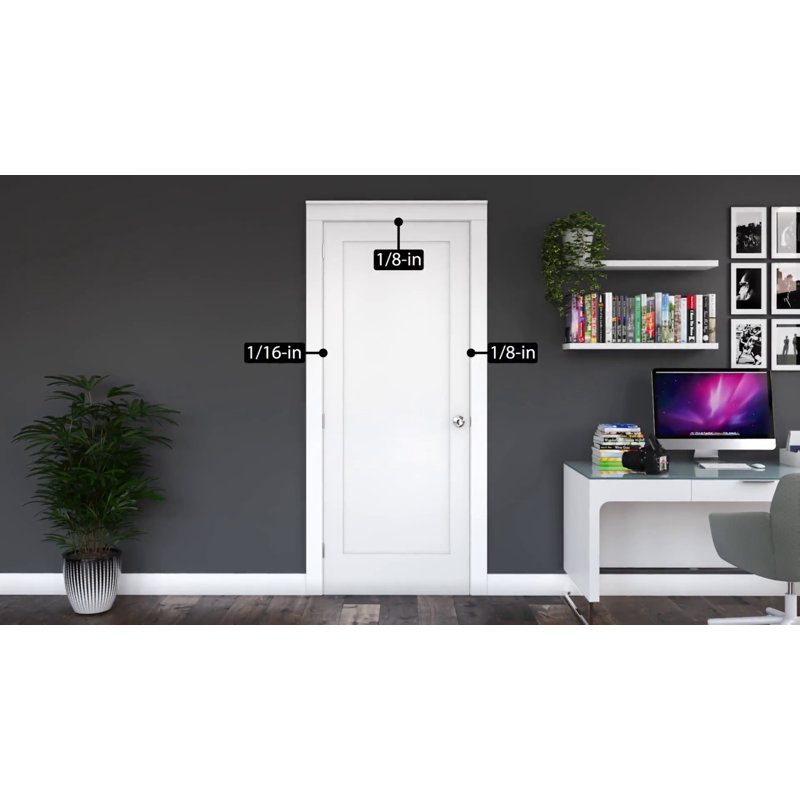 32" x 80" White Solid Pine French Door with Clear Glass