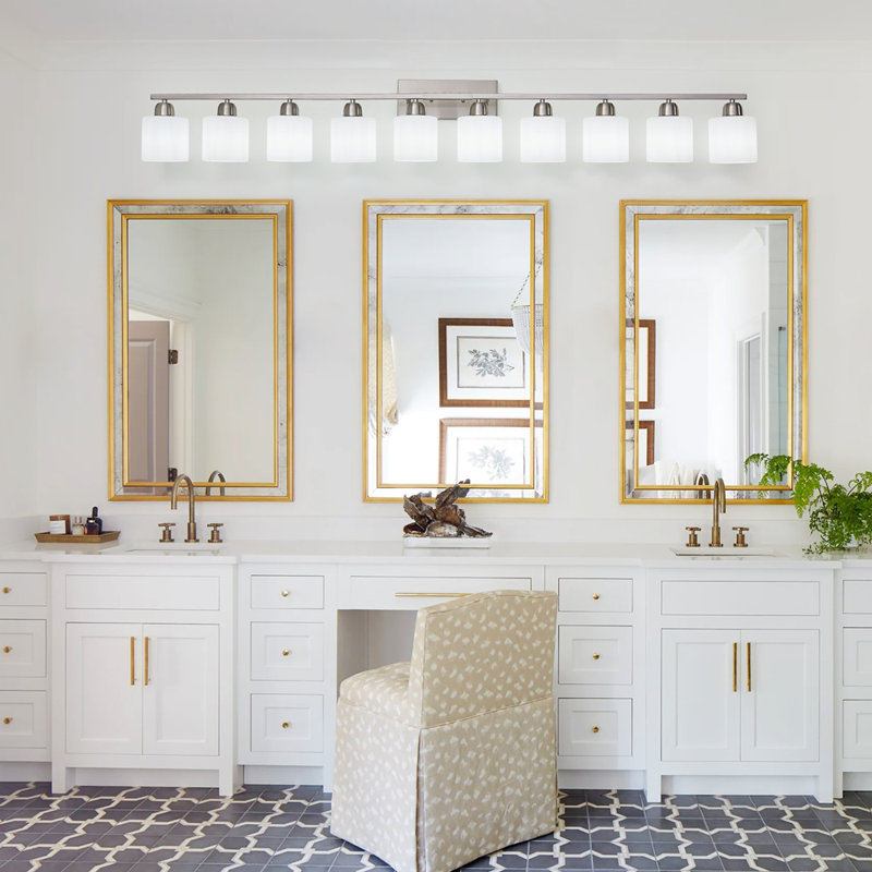 10-Light Bathroom Light Fixtures, 6552inch Vanity Light with Glass Shade, Modern Bathroom Wall Lights Over Mirror, Farmhouse Wall Sconces Lighting for Bedroom Living Room