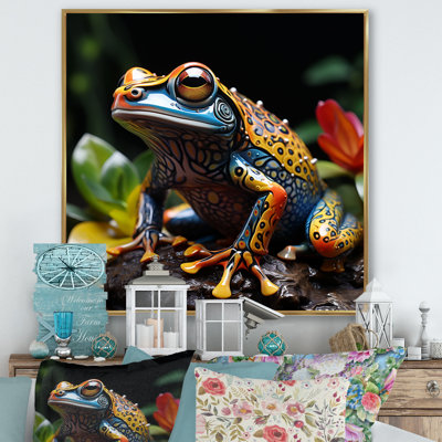 «Multicolor Frog Portait Glass I», reproduction sur toile