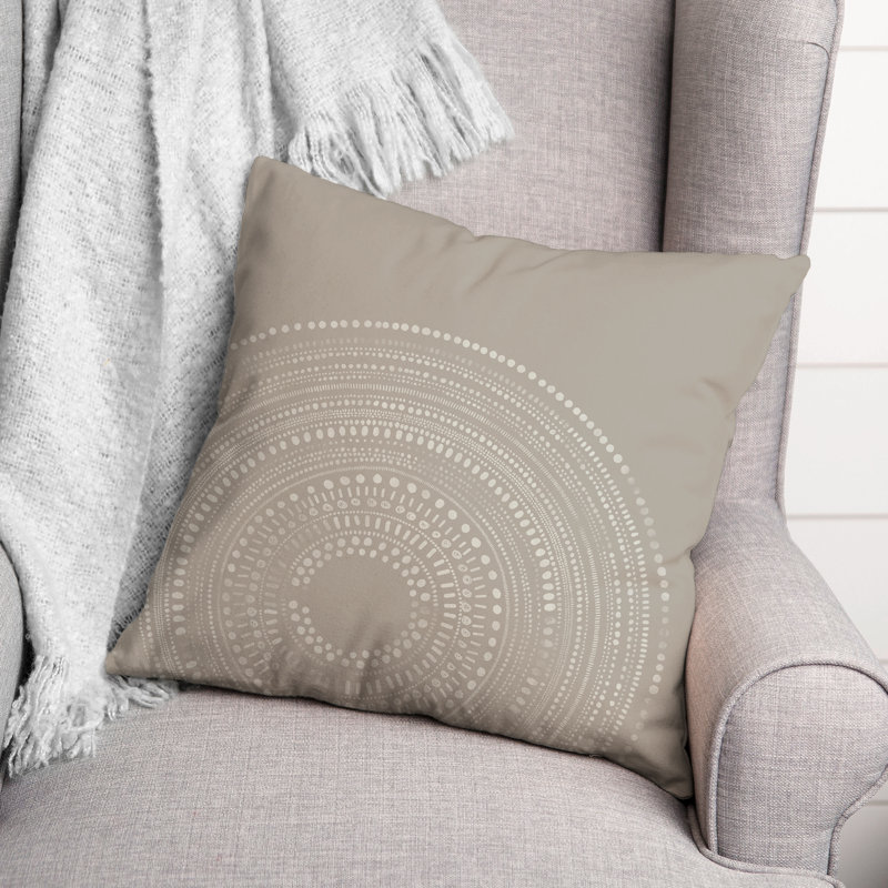 Abstract Outdoor Reversible Throw Pillow, Gray