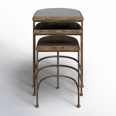 Uptown Mirrored Glass Top Nesting Tables