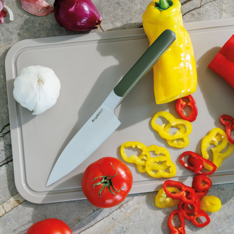 BergHOFF Elements Stainless Steel 4.5" Santoku Knife, Green, Green