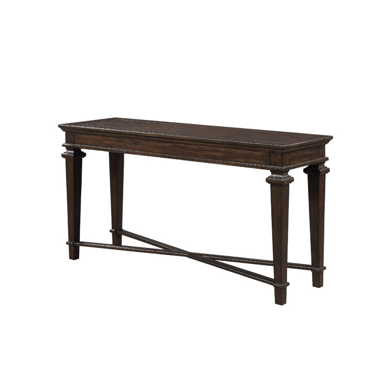 Console Tabby, dessus de 56 po, brancard croisé, brun espresso