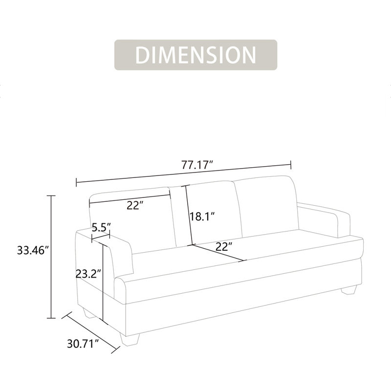 Zanobia 77.17'' Corduroy Sofa