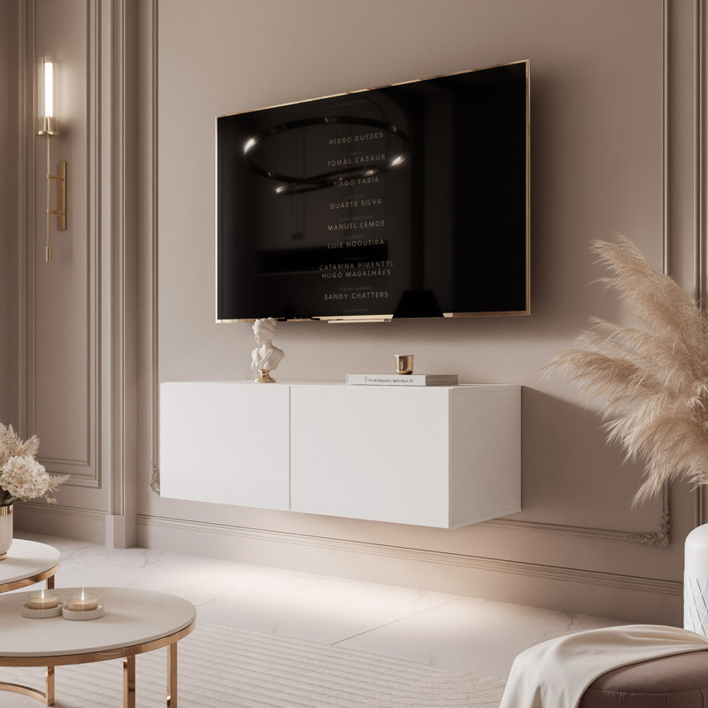 Takella Unfinished TV Stand for TVs up to 85", 36cm H x 100cm L x 40cm W, White