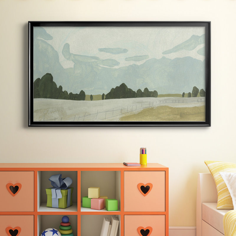 Farmland Study II - reproduction d'art sur toile encadrée, Papier avec cadre noir fermé, H 14,5 po x l 26,5 po x P 1 po
