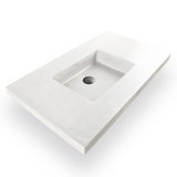 Newterra Concrete Handmade Rectangular Console Bathroom Sink