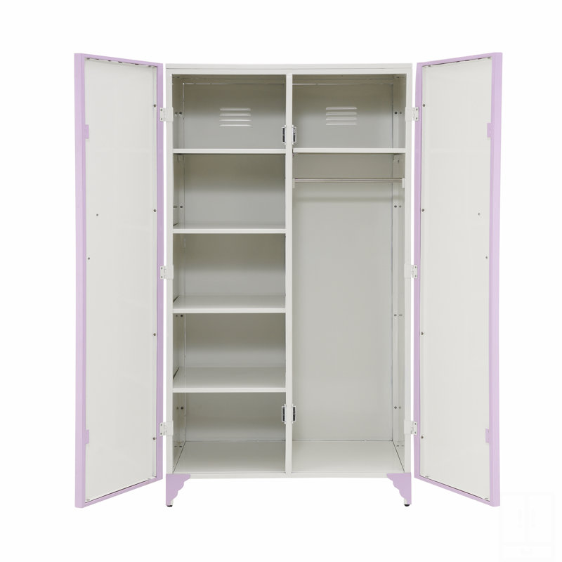 Garde-robe en cuir synthétique à finition mauve