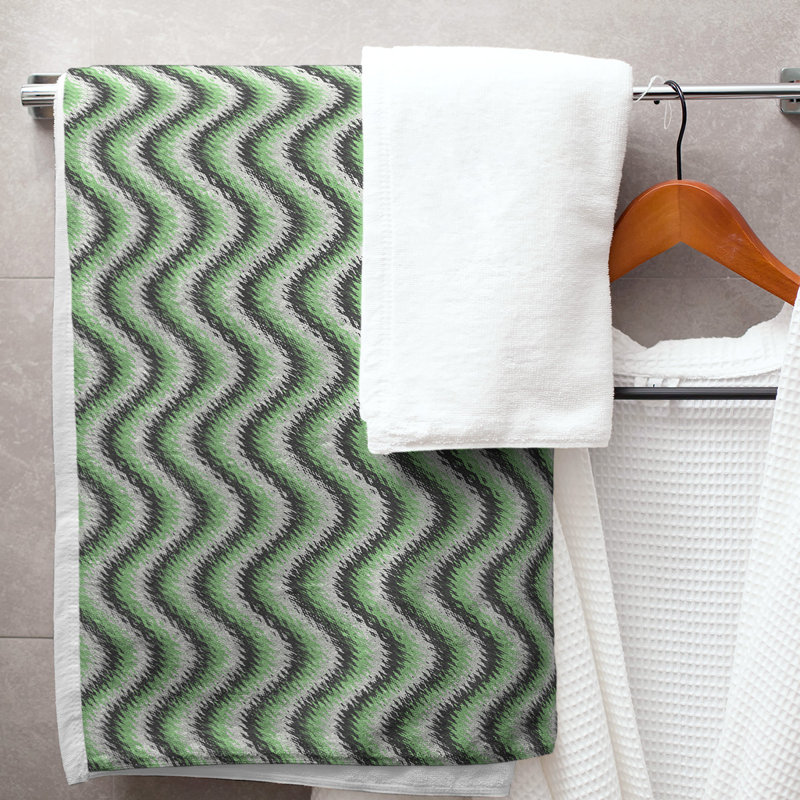 Katelyn Elizabeth Bath Towel, Black/Green