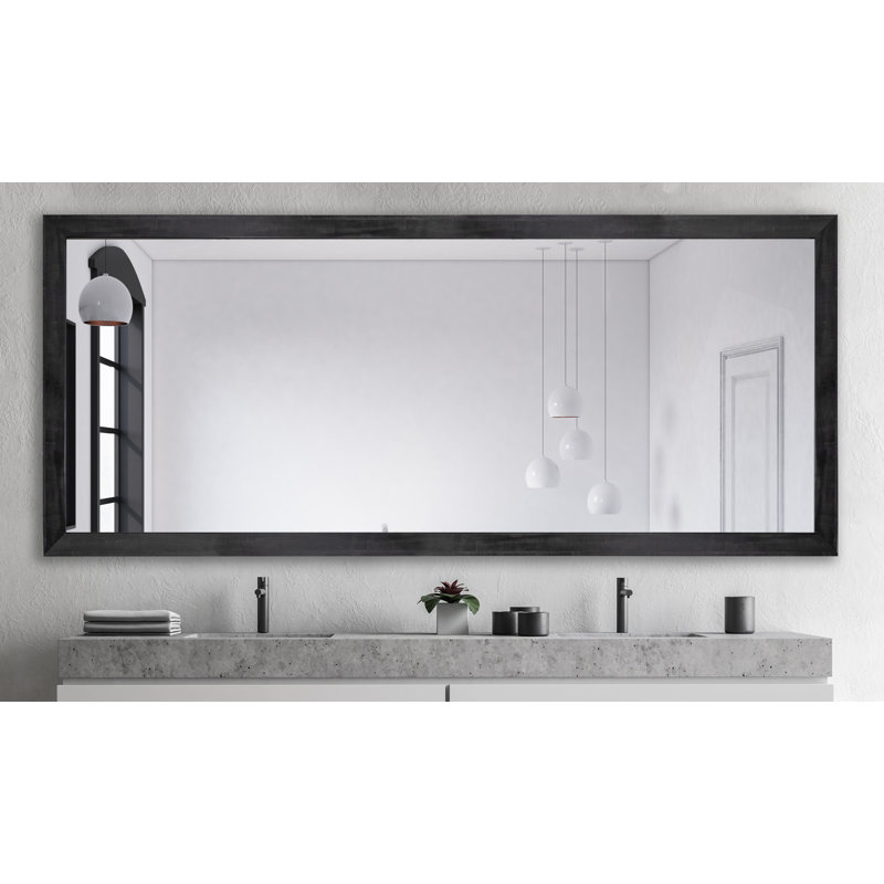 Dube Wood Flat Wall Mirror, 34" H x 65.5" W