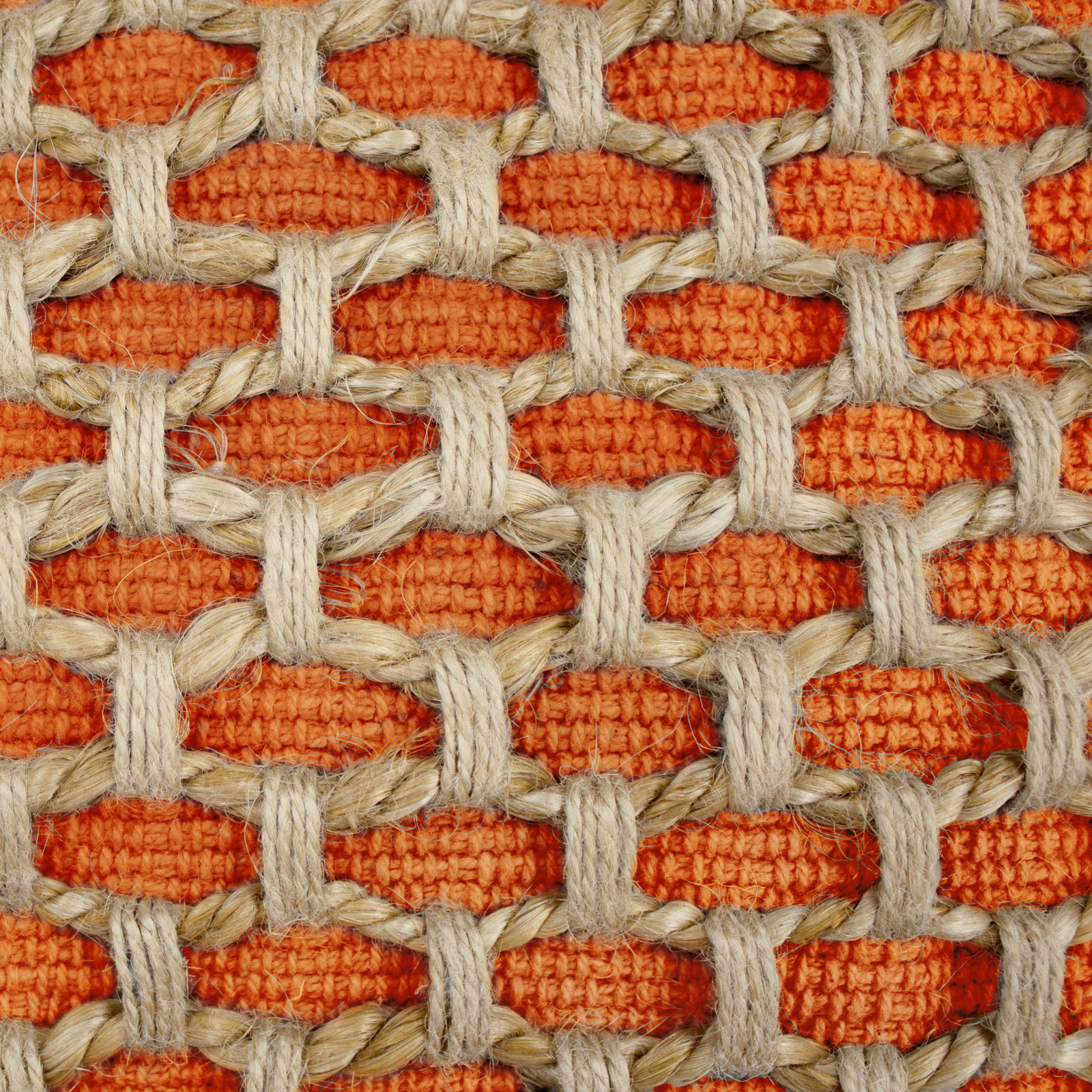 Ablo Textured Cotton Throw Pillow, Rectangular 12"H x 20"W, Orange/Natural