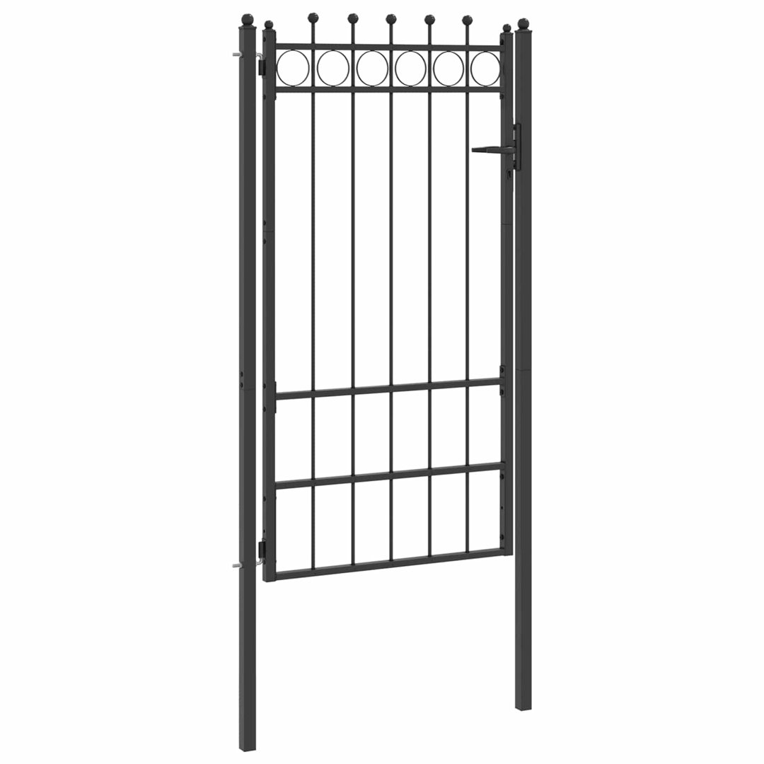 Vidaxl Fence Gate HORST Black Metal Modern Outdoor Barrier Security Entry