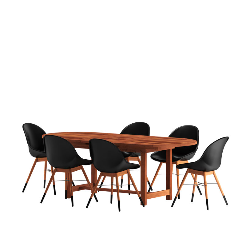 Anautica 6 - Person Patio Dining Set with Oval Table