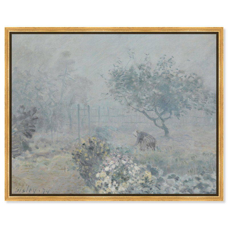 Fog Canvas Famous Artist Prints by , Cadre doré, H 37 po x l 46 po