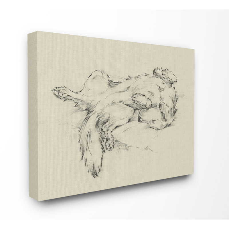 "Chien qui fait la sieste", art mural sur toile surdimensionné par Ethan Harper, H 24 po x l 30 po x P 1,5 po, Toile tendue