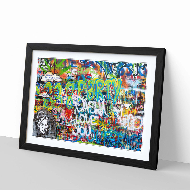 Graffiti 2 Framed - Framed Print, Black
