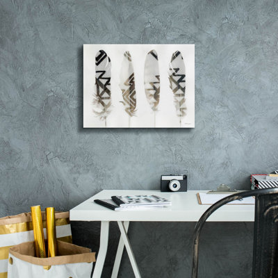 Epic Graffiti 'Feathers 1'  by Stellar Design Studio Canvas Wall Art, 16" x 12"