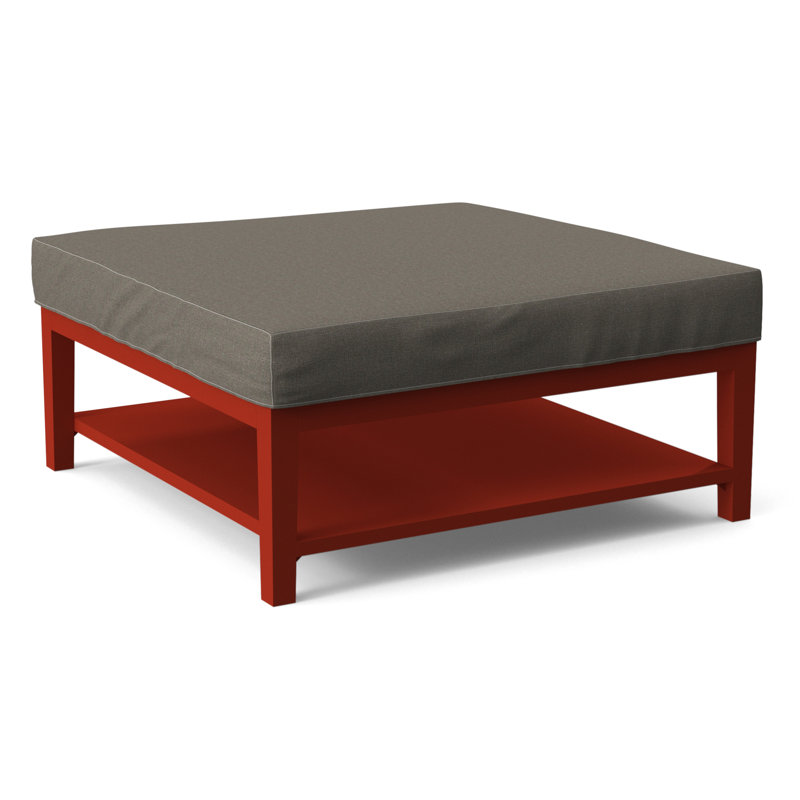 Hammond Square Ottoman, Antique Black Finish, Gray Sugar Performance; 0863-84