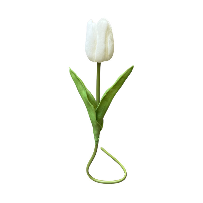 13.5 " PU Tulip Arrangement, White