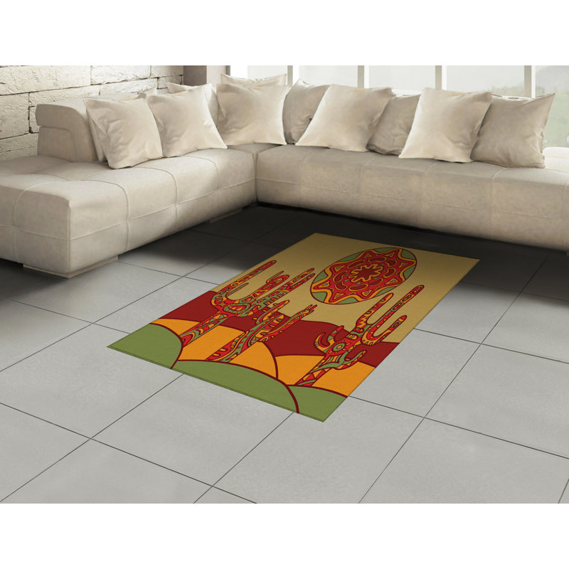 Tapis décoratif Tribal, Rectangle— 4 pi x 5 pi 8 po