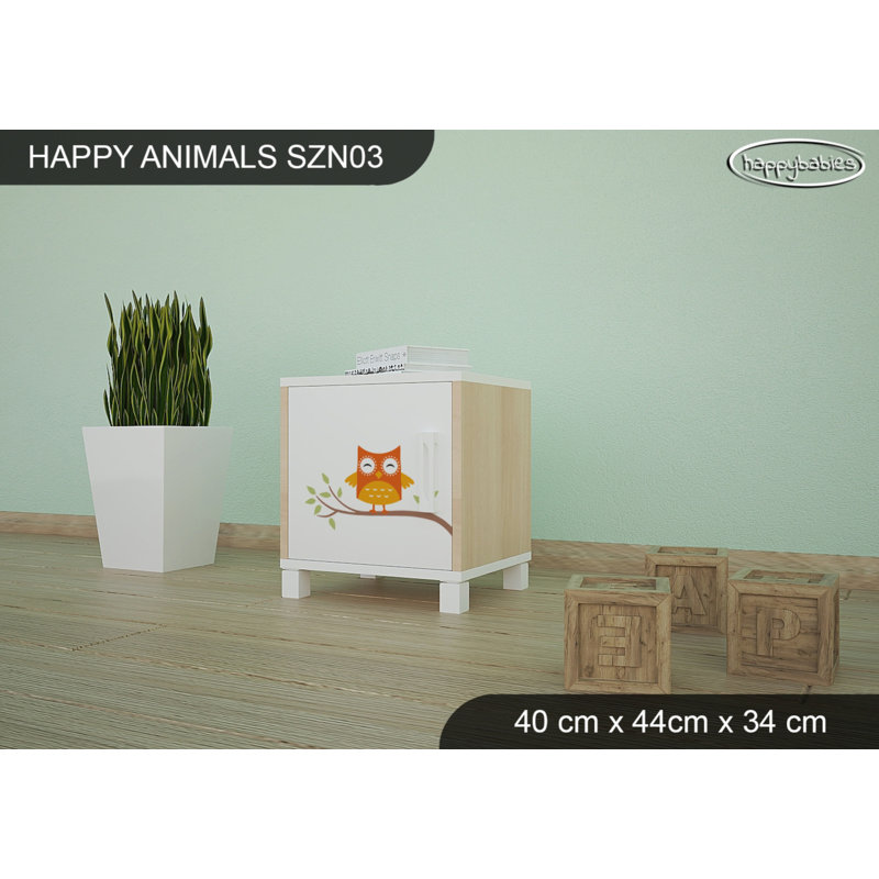 Nightstand, White/Oak