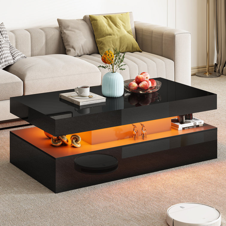 Bhhatu High Gloss Led Coffee Table