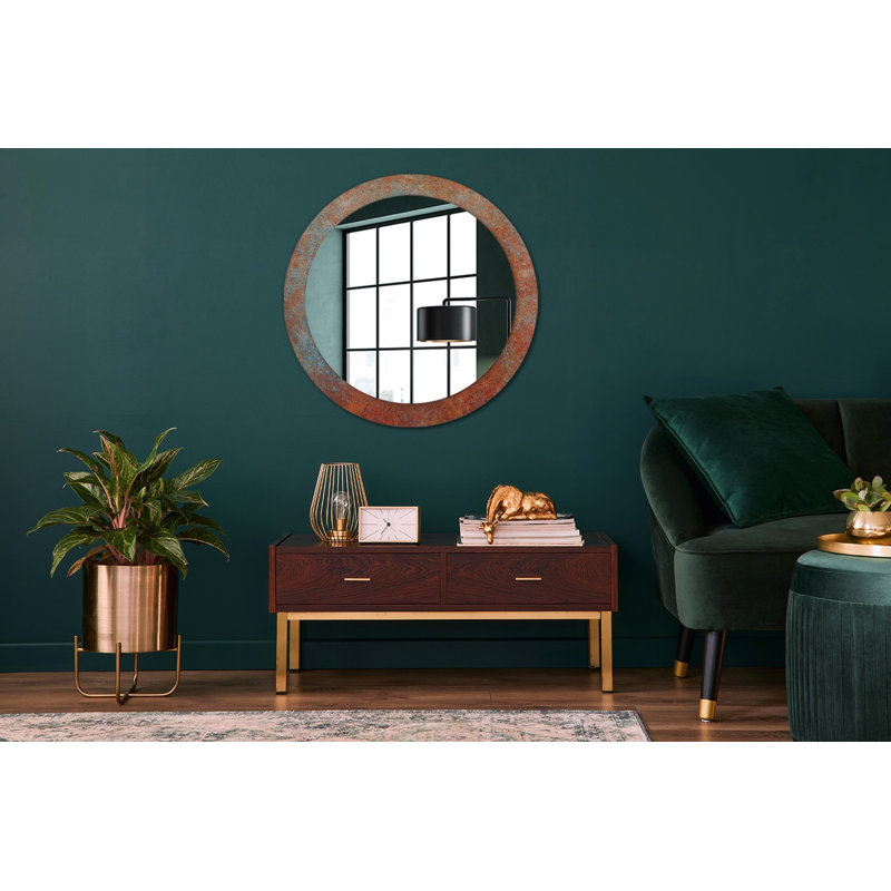 Huldar Glass Flat Wall Mirror, Brown/Blue