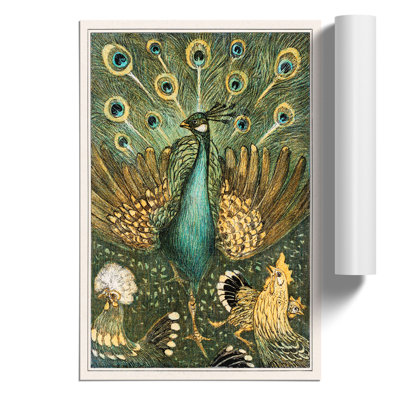 Peacock with Chickens by Theo van Hoytema - Frameless Print